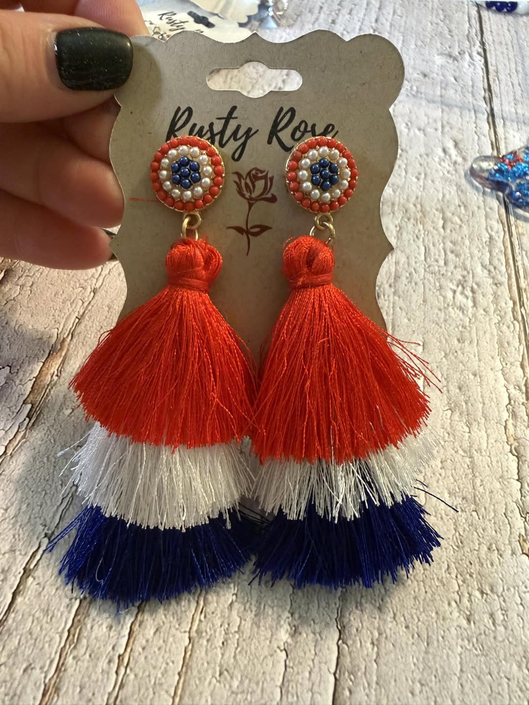 Patriotic Tassel Earrings