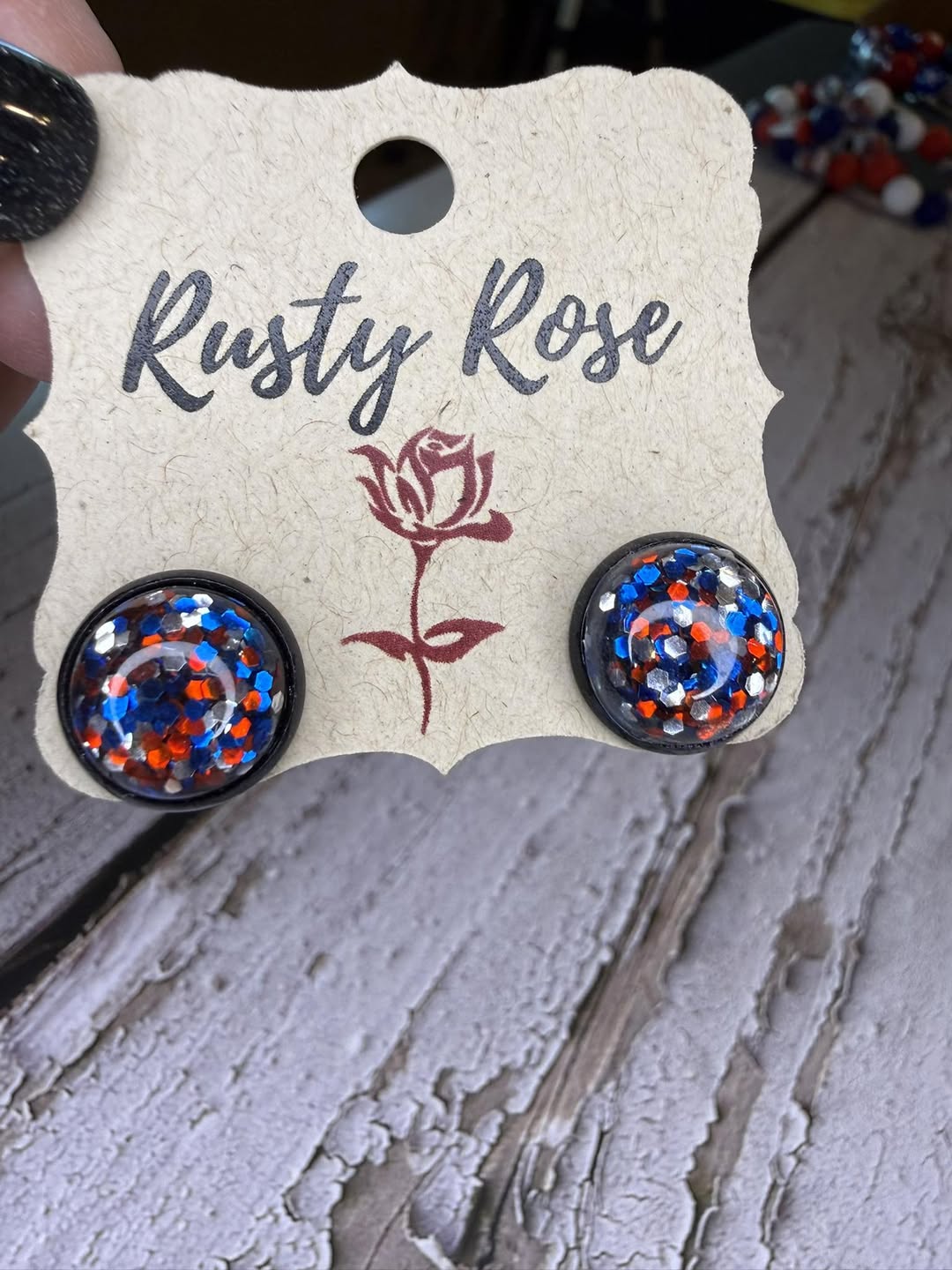 Patriotic Confetti Stud Earrings