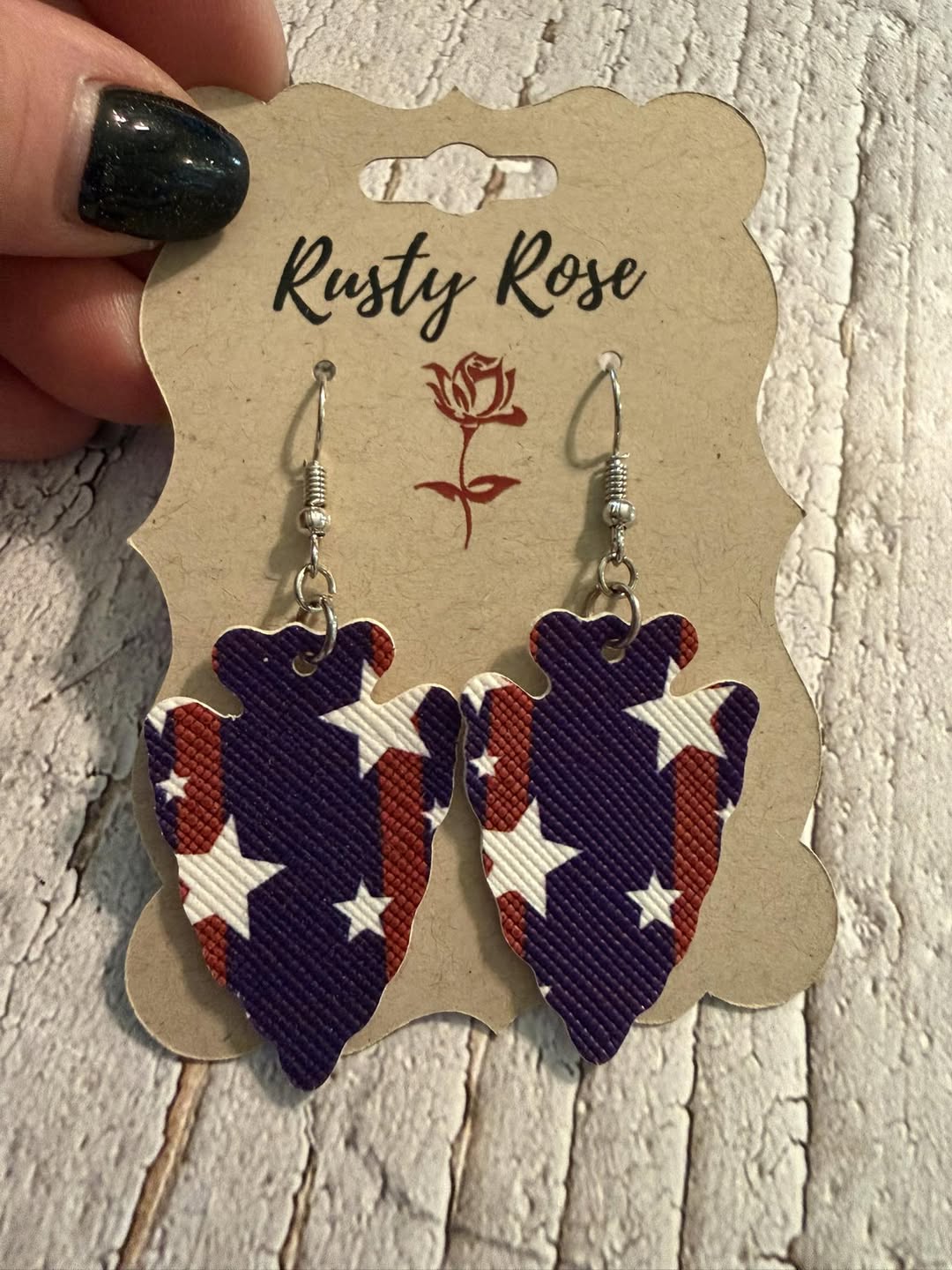 Patriotic Arrowhead Earrings