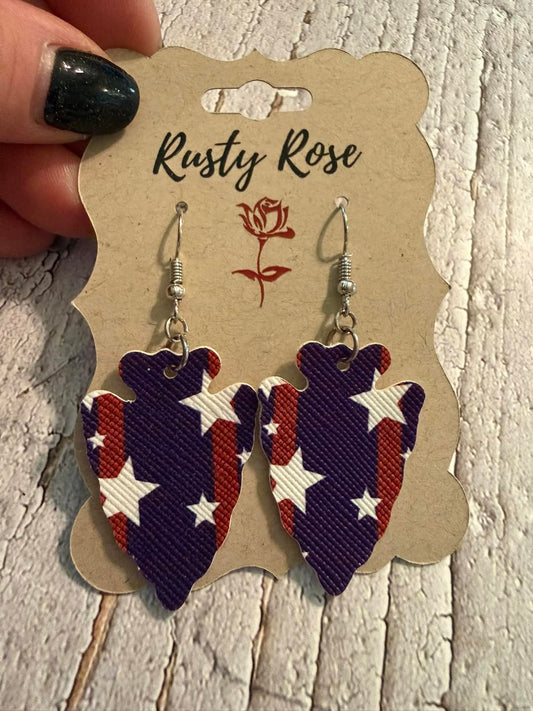 Patriotic Arrowhead Earrings