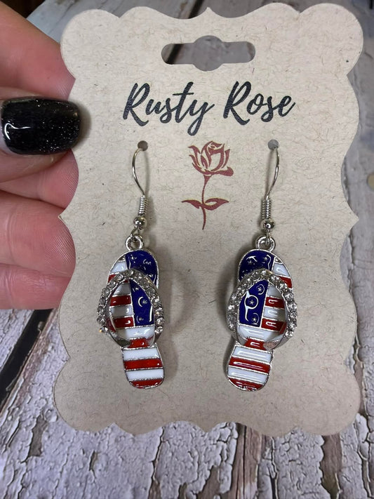Patriotic Flip Flop Earrings