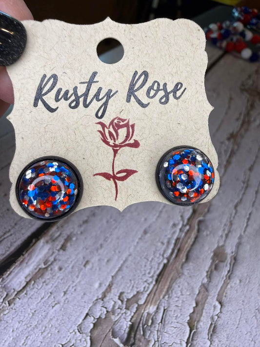 Patriotic Confetti Stud Earrings