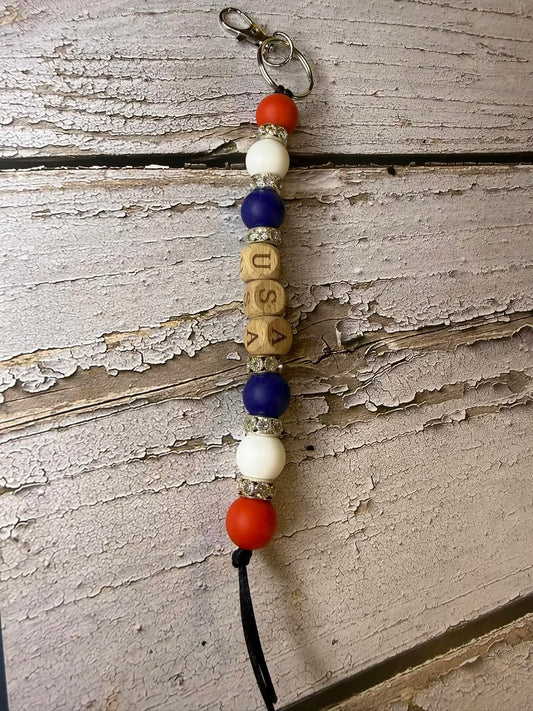 Patriotic USA Keychain