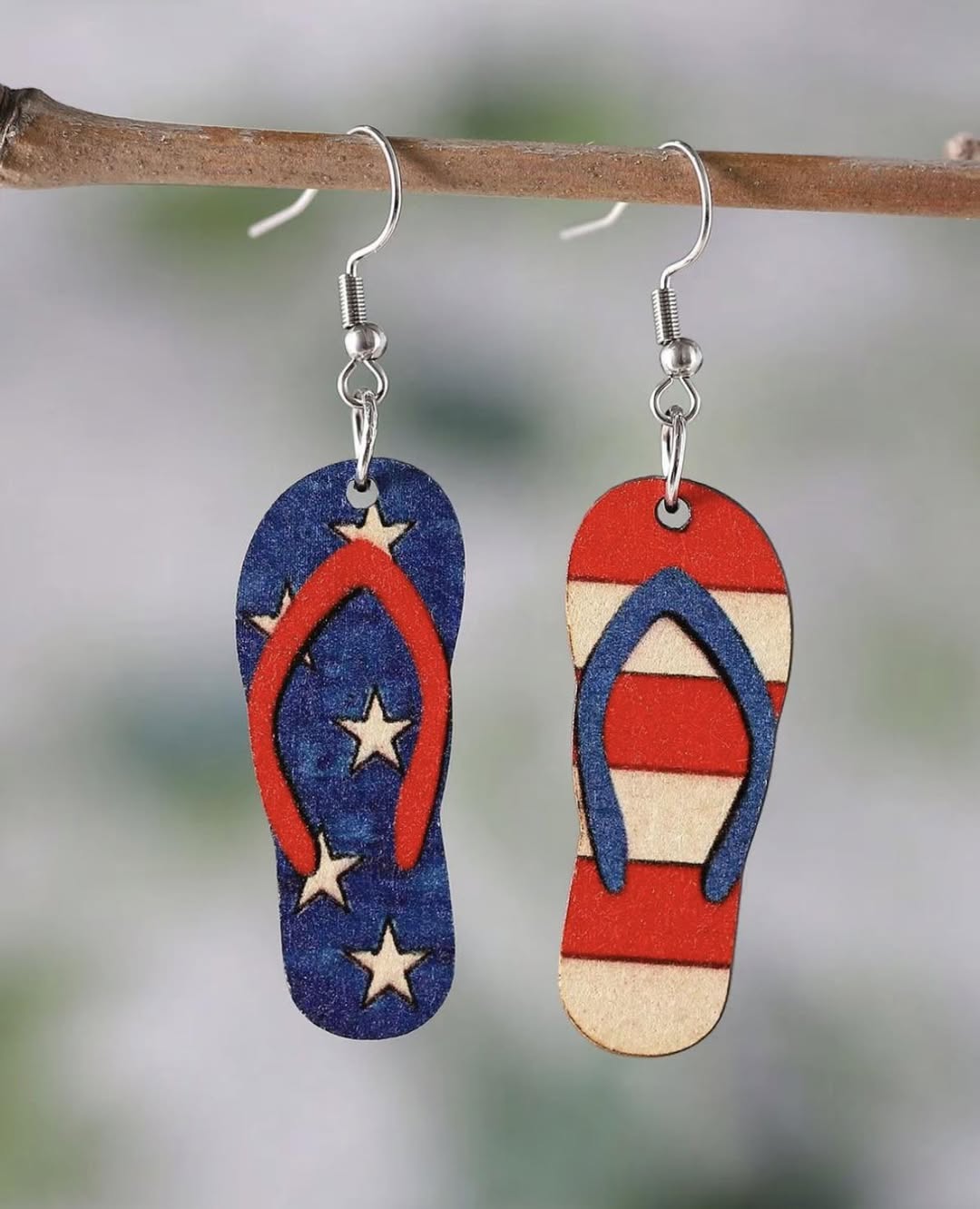 Wood Flip Flop Earrings